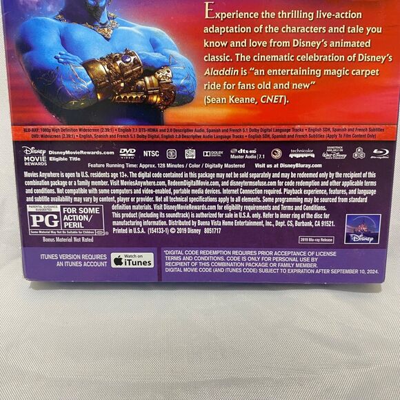 Aladdin Blu-ray DVD And Digital Copy 2019 With Case - Picture 7 of 14